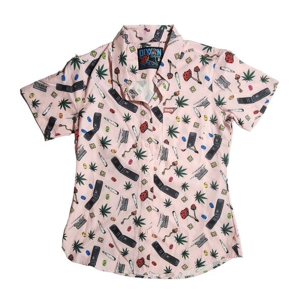 Dixxon Flannel The New Guy Womens Shirt Stretch Party Size MEDIUM NWOT - Picture 1 of 5